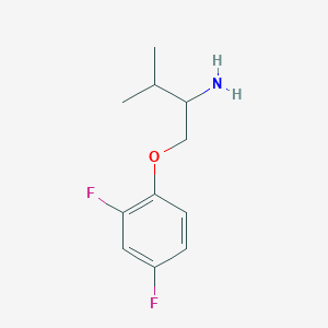 molecular formula C11H15F2NO B13258610 1-(2-Amino-3-methylbutoxy)-2,4-difluorobenzene 
