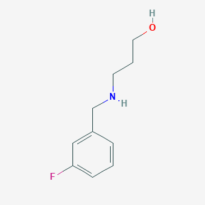 molecular formula C10H14FNO B13258626 3-{[(3-Fluorophenyl)methyl]amino}propan-1-ol 