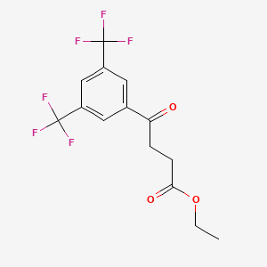 molecular formula C14H12F6O3 B1325865 Ethyl 4-(3,5-ditrifluoromethylphenyl)-4-oxobutyrate CAS No. 898792-91-1