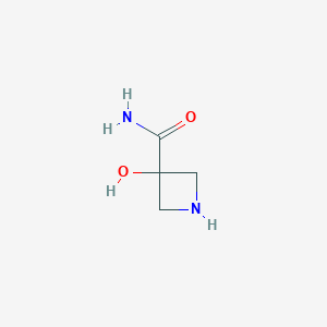 molecular formula C4H8N2O2 B13258651 3-Hydroxyazetidine-3-carboxamide 