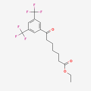 molecular formula C17H18F6O3 B1325866 7-(3,5-二三氟甲基苯基)-7-氧代庚酸乙酯 CAS No. 898793-00-5