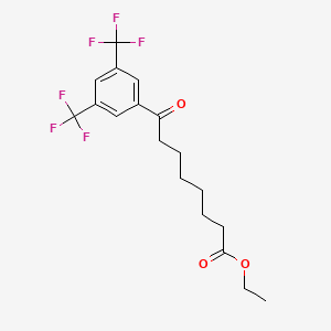 molecular formula C18H20F6O3 B1325867 Ethyl 8-(3,5-ditrifluoromethylphenyl)-8-oxooctanoate CAS No. 898793-03-8