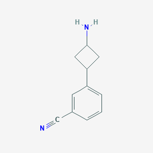 molecular formula C11H12N2 B13258693 3-(3-Aminocyclobutyl)benzonitrile 