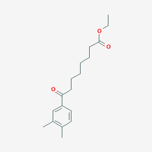 molecular formula C18H26O3 B1325870 Ethyl 8-(3,4-dimethylphenyl)-8-oxooctanoate CAS No. 898793-15-2