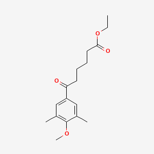 molecular formula C17H24O4 B1325871 Ethyl 6-(3,5-dimethyl-4-methoxyphenyl)-6-oxohexanoate CAS No. 898751-06-9