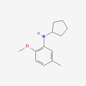 molecular formula C13H19NO B13258746 N-cyclopentyl-2-methoxy-5-methylaniline 