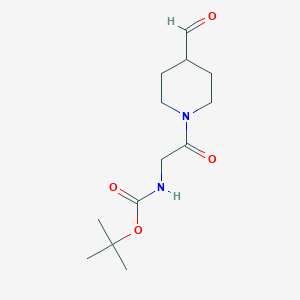 molecular formula C13H22N2O4 B13258771 tert-Butyl N-[2-(4-formylpiperidin-1-yl)-2-oxoethyl]carbamate 