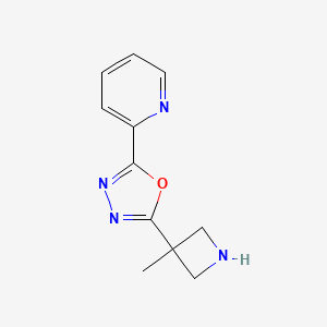 molecular formula C11H12N4O B13258791 2-[5-(3-Methylazetidin-3-yl)-1,3,4-oxadiazol-2-yl]pyridine 