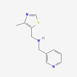 molecular formula C11H13N3S B13258829 1-(4-Methylthiazol-5-yl)-N-(pyridin-3-ylmethyl)methanamine 