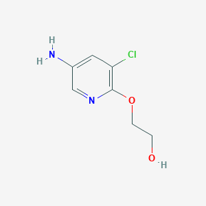 molecular formula C7H9ClN2O2 B13258843 2-[(5-Amino-3-chloropyridin-2-yl)oxy]ethan-1-ol 