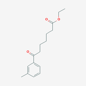 molecular formula C16H22O3 B1325885 Ethyl 7-(3-methylphenyl)-7-oxoheptanoate CAS No. 898751-54-7