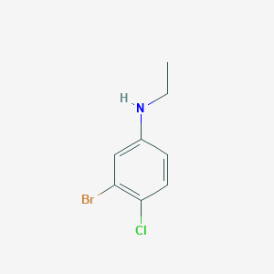 molecular formula C8H9BrClN B13258878 3-bromo-4-chloro-N-ethylaniline 