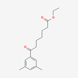 molecular formula C17H24O3 B1325891 Ethyl 7-(3,5-dimethylphenyl)-7-oxoheptanoate CAS No. 898751-78-5
