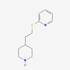 molecular formula C12H18N2S B13258914 2-{[2-(Piperidin-4-yl)ethyl]sulfanyl}pyridine 
