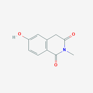 molecular formula C10H9NO3 B13258930 6-Hydroxy-2-methyl-1,2,3,4-tetrahydroisoquinoline-1,3-dione 