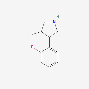 molecular formula C11H14FN B13258959 3-(2-Fluorophenyl)-4-methylpyrrolidine 