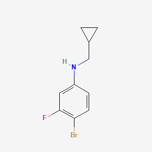 molecular formula C10H11BrFN B13258974 4-bromo-N-(cyclopropylmethyl)-3-fluoroaniline 