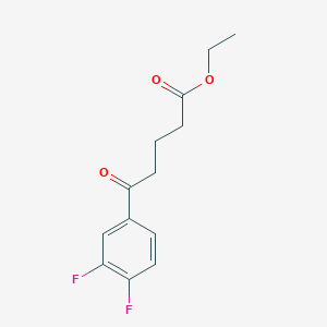 molecular formula C13H14F2O3 B1325907 Ethyl 5-(3,4-difluorophenyl)-5-oxovalerate CAS No. 898752-24-4