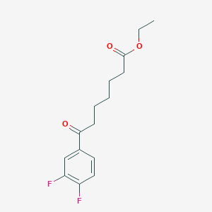 molecular formula C15H18F2O3 B1325909 Ethyl 7-(3,4-difluorophenyl)-7-oxoheptanoate CAS No. 898752-28-8