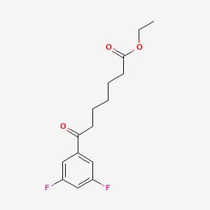 molecular formula C15H18F2O3 B1325913 Ethyl 7-(3,5-difluorophenyl)-7-oxoheptanoate CAS No. 898752-43-7