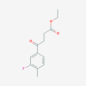 molecular formula C13H15FO3 B1325916 Ethyl 4-(3-fluoro-4-methylphenyl)-4-oxobutyrate CAS No. 898752-55-1