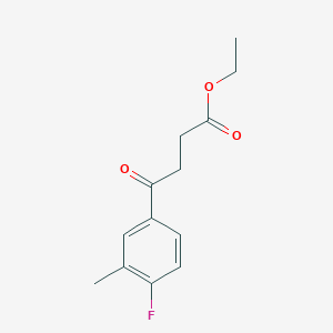 molecular formula C13H15FO3 B1325918 乙酸4-(4-氟-3-甲基苯基)-4-氧代丁酸乙酯 CAS No. 898752-61-9