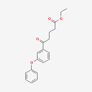 molecular formula C19H20O4 B1325919 Ethyl 5-oxo-5-(3-phenoxyphenyl)valerate CAS No. 898752-67-5