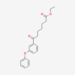 molecular formula C21H24O4 B1325920 Ethyl 7-oxo-7-(3-phenoxyphenyl)heptanoate CAS No. 898752-70-0