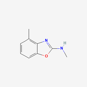 molecular formula C9H10N2O B13259243 N,4-Dimethyl-1,3-benzoxazol-2-amine 