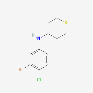 molecular formula C11H13BrClNS B13259301 N-(3-Bromo-4-chlorophenyl)thian-4-amine 
