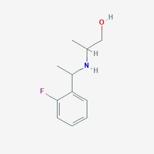 molecular formula C11H16FNO B13259305 2-{[1-(2-Fluorophenyl)ethyl]amino}propan-1-ol 