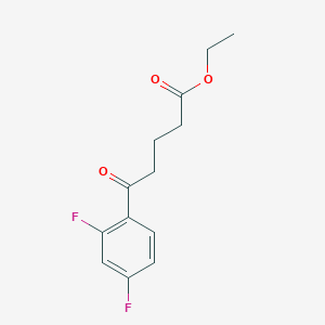 molecular formula C13H14F2O3 B1325934 Ethyl 5-(2,4-difluorophenyl)-5-oxovalerate CAS No. 898753-08-7