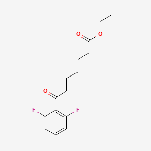 molecular formula C15H18F2O3 B1325945 Ethyl 7-(2,6-difluorophenyl)-7-oxoheptanoate CAS No. 898753-28-1