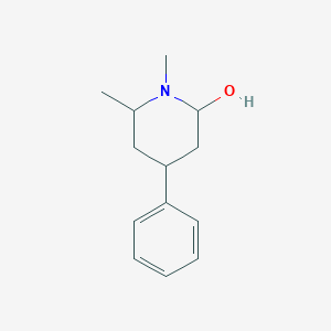 molecular formula C13H19NO B13259457 1,6-Dimethyl-4-phenylpiperidin-2-ol 
