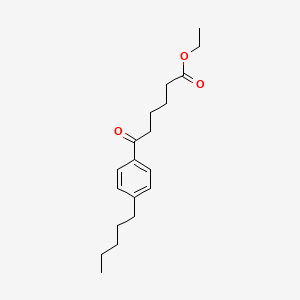 molecular formula C19H28O3 B1325952 ethyl 6-oxo-6-(4-n-pentylphenyl)hexanoate CAS No. 898757-21-6
