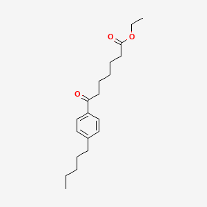 molecular formula C20H30O3 B1325953 Ethyl 7-oxo-7-(4-n-pentylphenyl)heptanoate CAS No. 898757-24-9