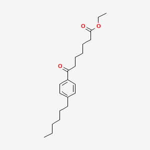 molecular formula C21H32O3 B1325955 Ethyl 7-(4-hexylphenyl)-7-oxoheptanoate CAS No. 898757-33-0