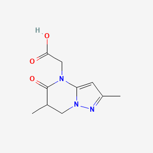 molecular formula C10H13N3O3 B13259579 2-{2,6-dimethyl-5-oxo-4H,5H,6H,7H-pyrazolo[1,5-a]pyrimidin-4-yl}acetic acid 