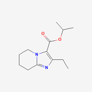 molecular formula C13H20N2O2 B13259637 Propan-2-yl 2-ethyl-5H,6H,7H,8H-imidazo[1,2-a]pyridine-3-carboxylate 