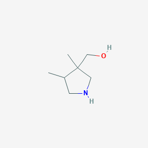 molecular formula C7H15NO B13259665 (3,4-Dimethylpyrrolidin-3-yl)methanol 