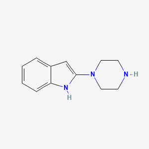 molecular formula C12H15N3 B13259720 2-(Piperazin-1-yl)-1H-indole 