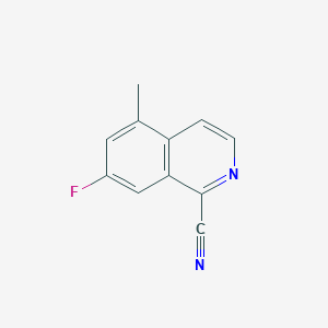 molecular formula C11H7FN2 B13259844 7-Fluoro-5-methylisoquinoline-1-carbonitrile 