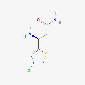 molecular formula C7H9ClN2OS B13259960 (3S)-3-Amino-3-(4-chlorothiophen-2-YL)propanamide 