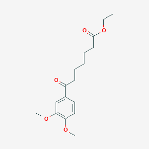 molecular formula C17H24O5 B1325997 Ethyl 7-(3,4-dimethoxyphenyl)-7-oxoheptanoate CAS No. 898758-56-0