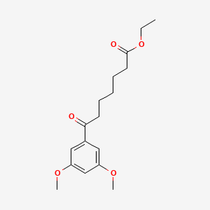 molecular formula C17H24O5 B1326001 Ethyl 7-(3,5-dimethoxyphenyl)-7-oxoheptanoate CAS No. 898758-67-3