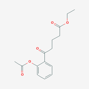 molecular formula C15H18O5 B1326004 5-(2-乙酰氧基苯基)-5-氧代戊酸乙酯 CAS No. 898758-73-1