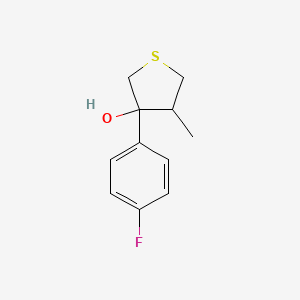 molecular formula C11H13FOS B13260047 3-(4-Fluorophenyl)-4-methylthiolan-3-ol 