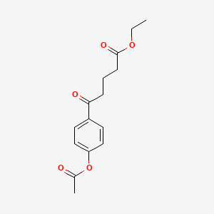 molecular formula C15H18O5 B1326010 Ethyl 5-(4-acetoxyphenyl)-5-oxovalerate CAS No. 898758-85-5