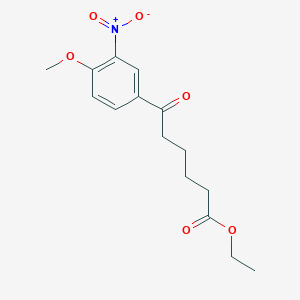 molecular formula C15H19NO6 B1326014 Ethyl 6-(4-methoxy-3-nitrophenyl)-6-oxohexanoate CAS No. 898758-93-5