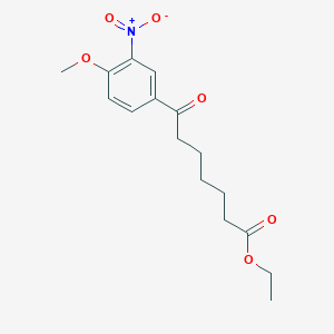 molecular formula C16H21NO6 B1326015 Ethyl 7-(4-methoxy-3-nitrophenyl)-7-oxoheptanoate CAS No. 898758-95-7